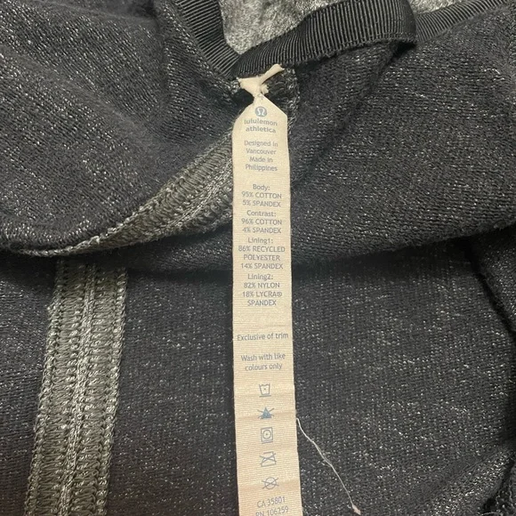 Lululemon Women’s Size 4 Hoodie Snap Close Yoga Jacket Oversized Hood Gray FLAWS - Picture 14 of 15